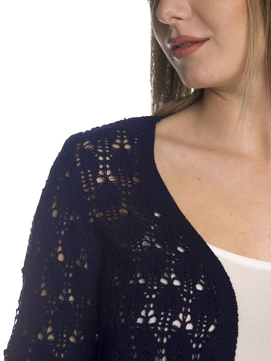 Jacket boleros with holes -100% organic cotton-1470 Blue