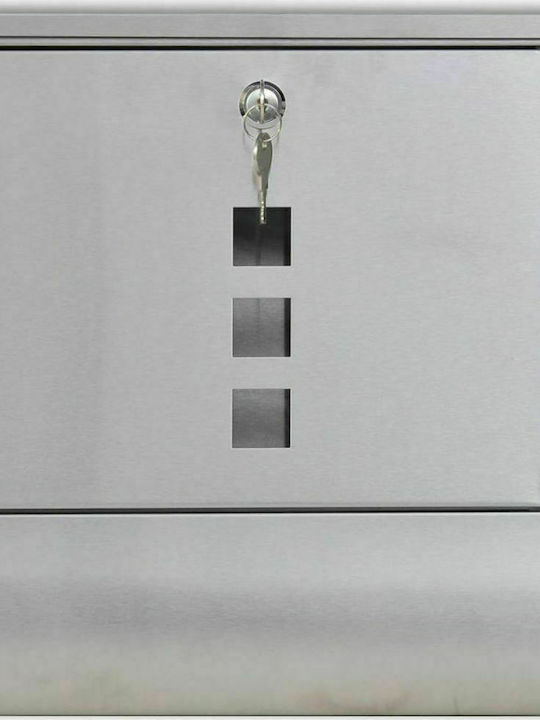 vidaXL Outdoor Mailbox Inox in Silver Color 31x10.5x33.5cm