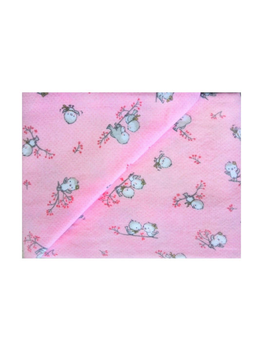 Dimcol Baby Sheets Birds Pink Fitted Set 120x160cm