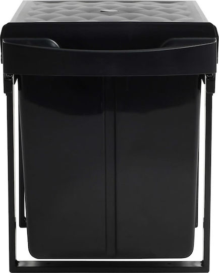 vidaXL Soft Close Recycling Waste Bin For Cabinet Plastic Black 48lt
