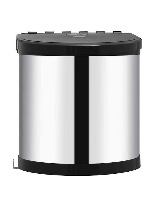 vidaXL Waste Bin Waste made of Stainless Steel for Cabinet Silver 8lt 1pcs