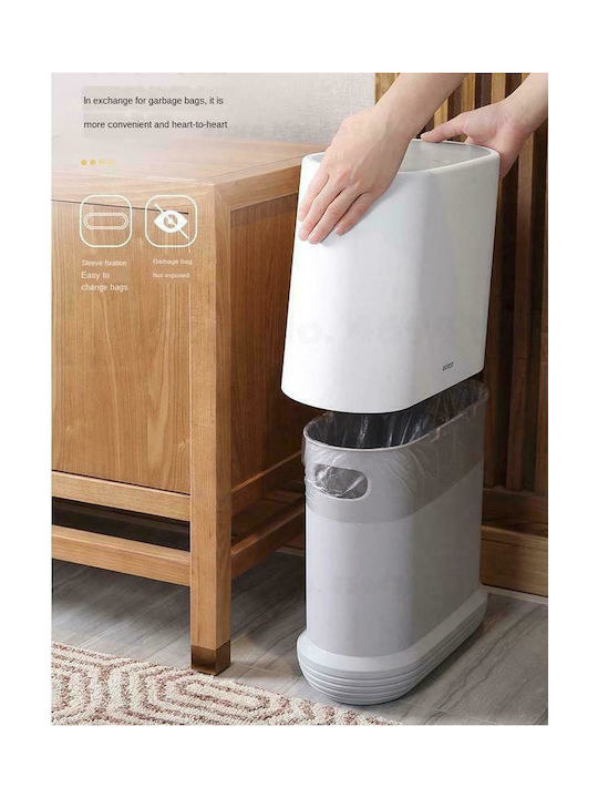 Ecoco Κάδος Απορριμμάτων Πλαστικός Λευκός 10lt