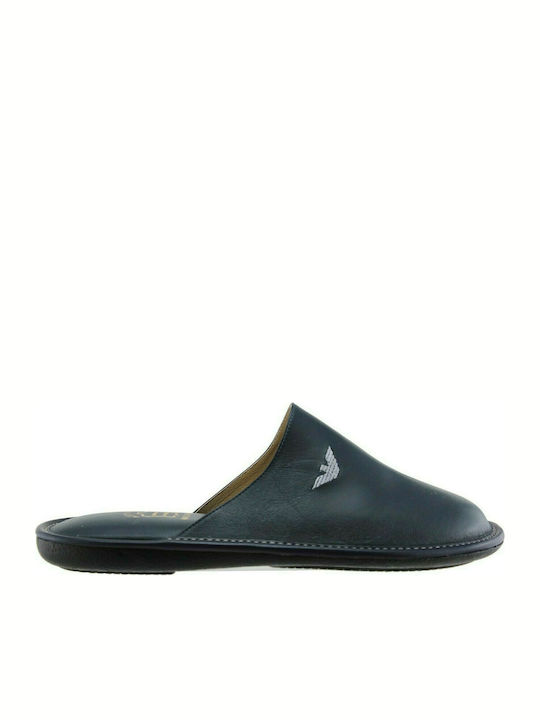 Zak SO1545 Men's Leather Slippers Blue