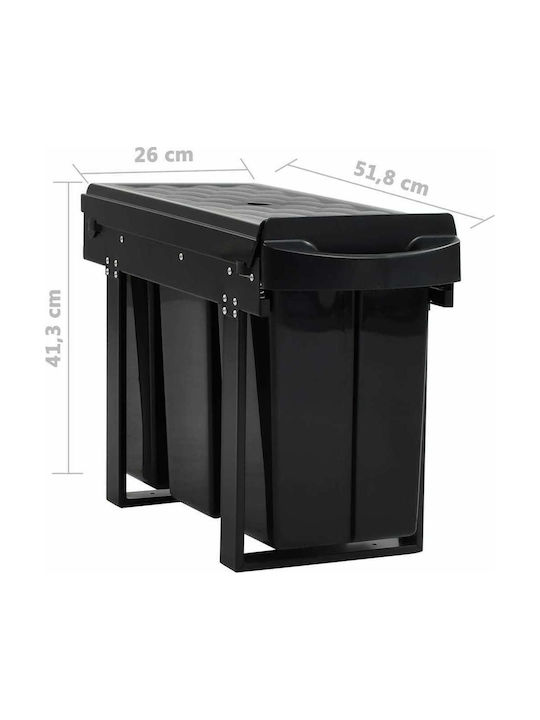 vidaXL vidaXL Mülleimer Mit Soft Close Für Schrank Kunststoff Schwarze 36lt
