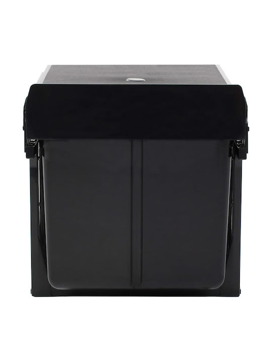 vidaXL Soft Close Waste Bin Recycling Plastic for Cabinet Black 48lt 1pcs