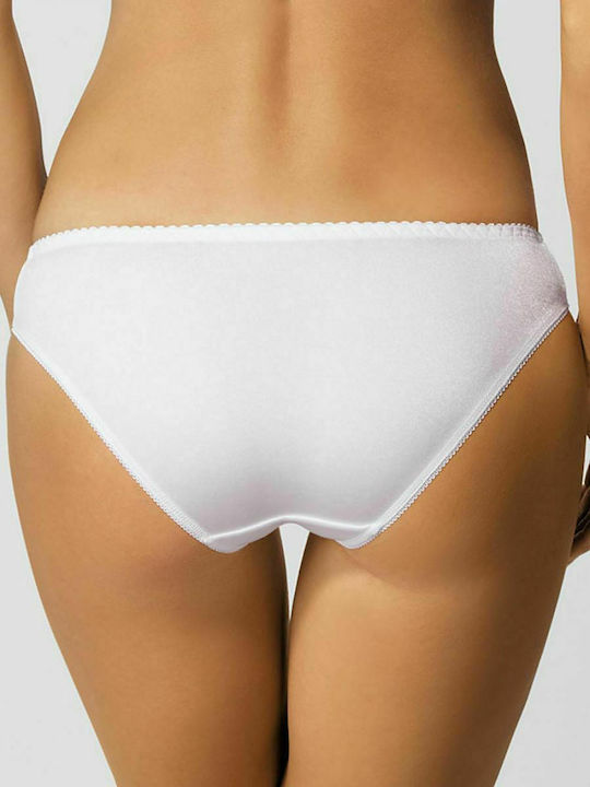 Gorteks Pamela/F Damen Slip mit Spitze Weiß