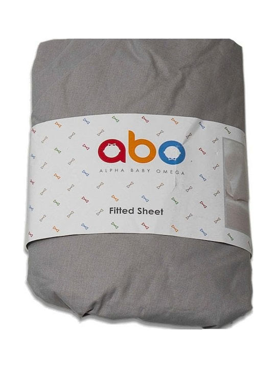 abo Baby Sheet Crib Cotton Fitted Grey 70x140cm M.8140.110