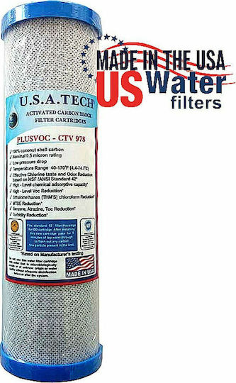 USA Tech Filtru de Apă de Înlocuire pentru Blat și Sub Blat 10" VOC-CTV 978 0.5 μm - micrometru