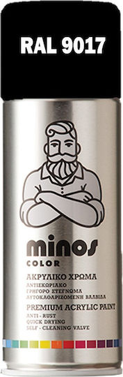 Minos Spray Spray Paint Acrylic with Shiny Effect Traffic Black RAL 9017 400ml