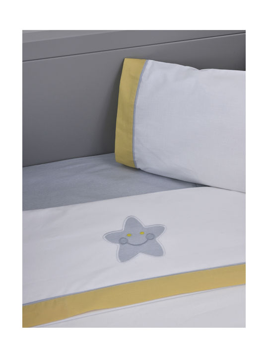Baby Oliver Bright Smile Baby Sheets Set Cradle Cotton Yellow 75x100cm 3pcs