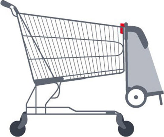 Sprinter Foldable Fabric Shopping Trolley Violet 65x45x103cm