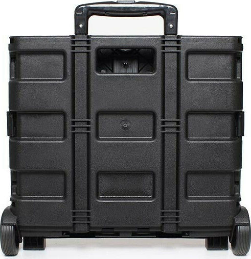 Foldable Plastic Shopping Trolley Black 33x40x85cm