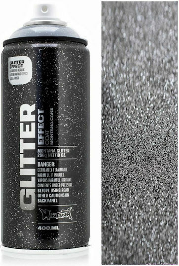 Montana Cans Σπρέι Βαφής με Glitter Εφέ Silver 400ml 6τμχ