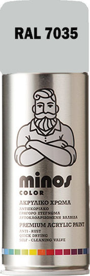 Minos Spray Spray Paint Acrylic with Shiny Effect Light Grey RAL 7035 400ml