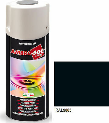 Ambro-Sol Spray Vopsea V400 cu Strălucitor Efect Negru RAL 9005 400ml