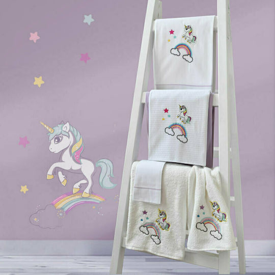 Homeline Unicorn Baby Sheets Set Crib Cotton Pink 120x160cm 3pcs