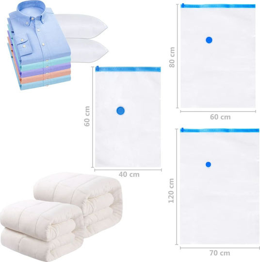 vidaXL Plastic Storage Bag For Clothes Airtight and with Vacuum 70x120cm 20pcs