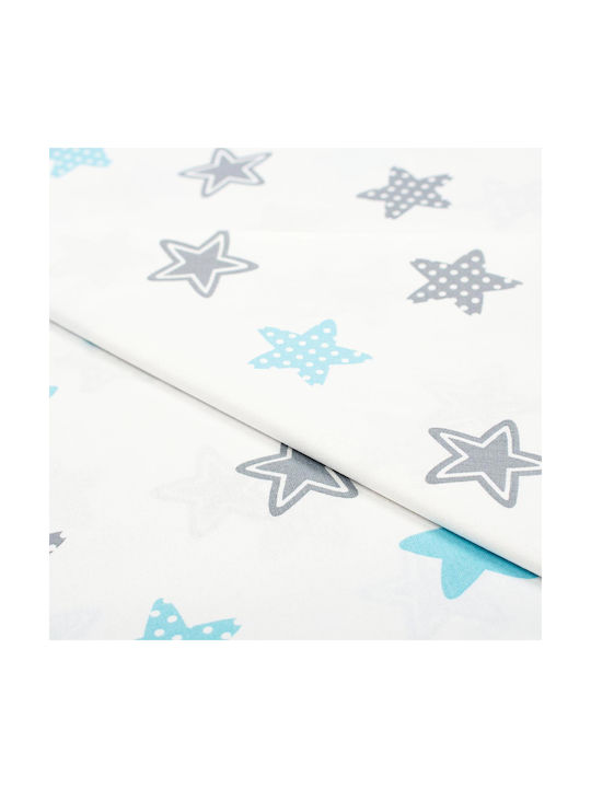 Dimcol Star Baby Sheet Cradle Cotton Light Blue 80x110cm