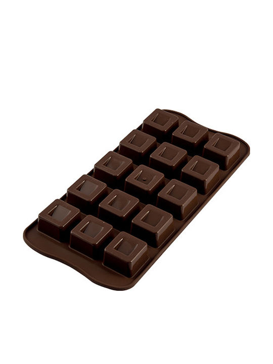 Silikomart No Coating Silicone Chocolates 15 Cups Baking Pan Cubo SCG02 26cm