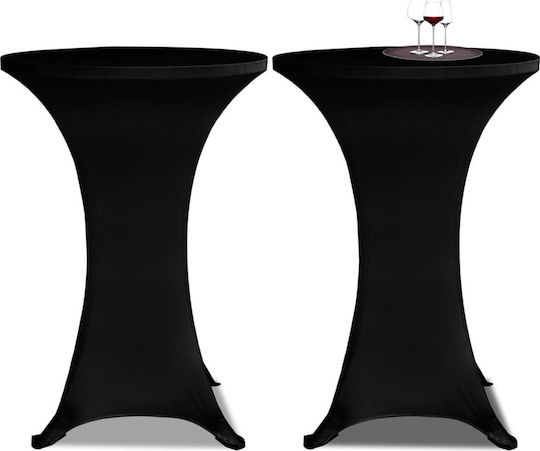 vidaXL Elastisch Tischabdeckung Schwarz Ø60cm 4Stück