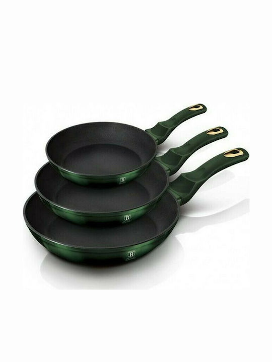 Berlinger Haus Emerald Collection Pans Set of Aluminum with Stone Coating Emerald Collection 3pcs
