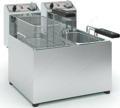 ΤζεΘάν 230V Commercial Electric Double Fryer 2x7lt 6.4kW 57x39x38cm