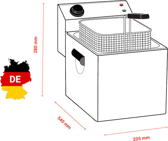 Bartscher Fryer Electrică 2.2kW Capacity 4lt 20.5x54x28cm Mini II
