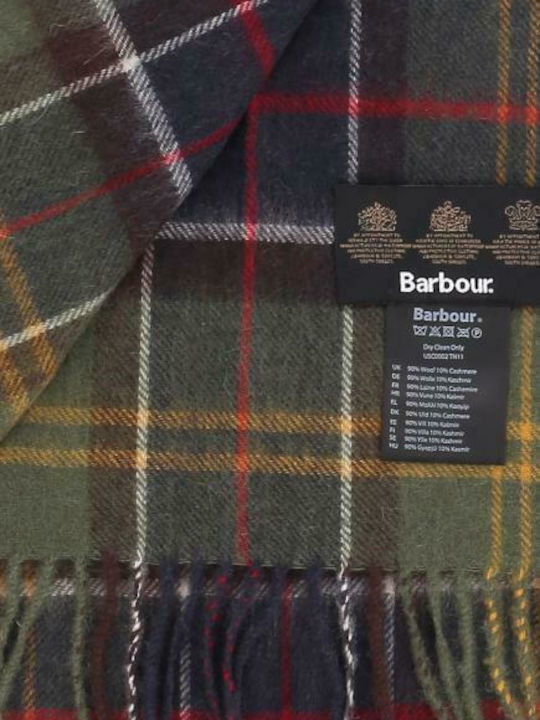 Men's Wool Scarf Green Tartan USC0001-TN11