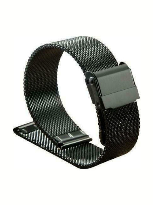 Mesh Milanese Μεταλλικό Μπρασελέ Μαύρο 24mm
