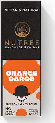 Nutree Μπάρα Raw / Ενέργειας με Χαρούπι & Πορτοκάλι Χωρίς Προσθήκη Ζάχαρης 60gr