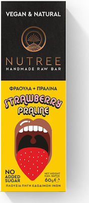 Nutree Μπάρα Raw / Ενέργειας με Πραλίνα & Φράουλα Χωρίς Προσθήκη Ζάχαρης 60gr