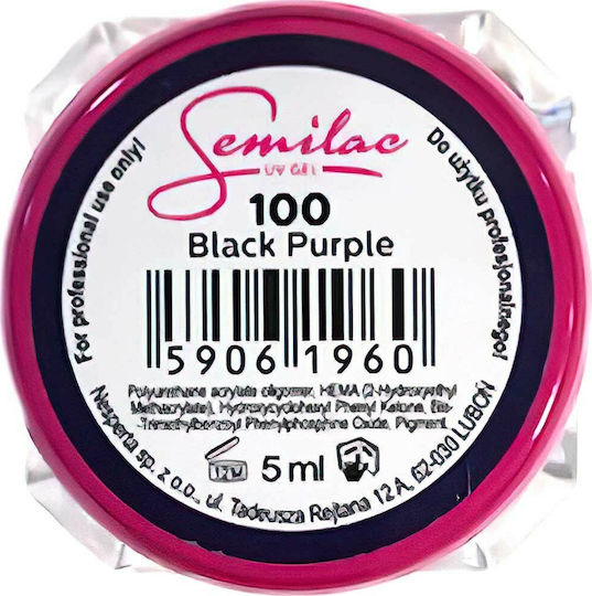 Semilac UV Тъмно Дамаскиня 100 Гел Гел за изкуствени нокти Black 5мл