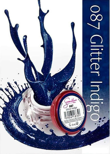 Semilac Гел Гел за изкуствени нокти 087 Glitter Indigo 5мл
