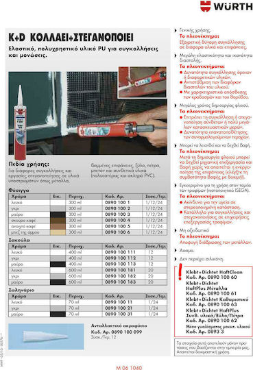 Wurth Bond+Seal Συγκολλητικό Χημικό Βύσμα 300ml