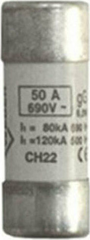 Adeleq Safety Cylindrical Porcelain Fast-Bow 22x58mm 50A (88-2050) 1pcs