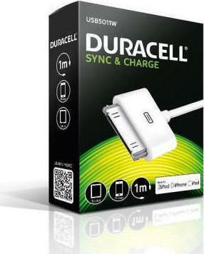 Duracell USB to 30-Pin Cable Λευκό 1m (USB5011W)