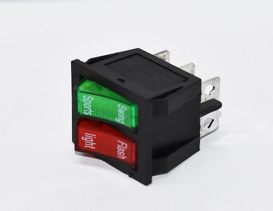 ForAll On-Off switch Rocker Double 1pcs