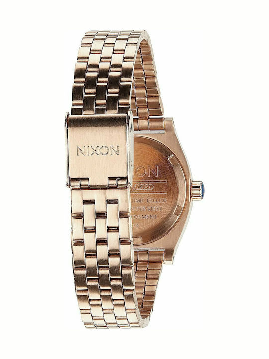 Nixon Γυναικείο Ρολόι 26mm Μπαταρίας με Ροζ Χρυσό Μεταλλικό Μπρασελέ