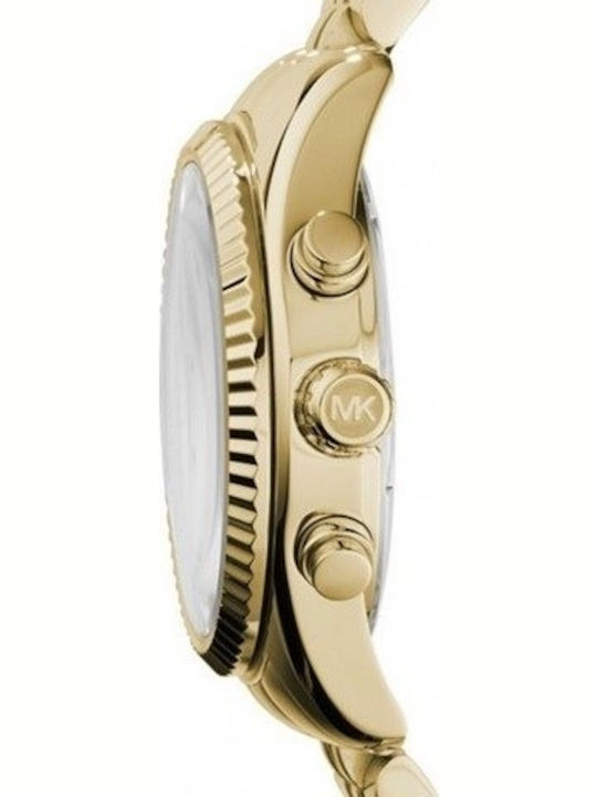 Michael Kors Lexington Women's Watch Chronograph with Gold Metal Bracelet