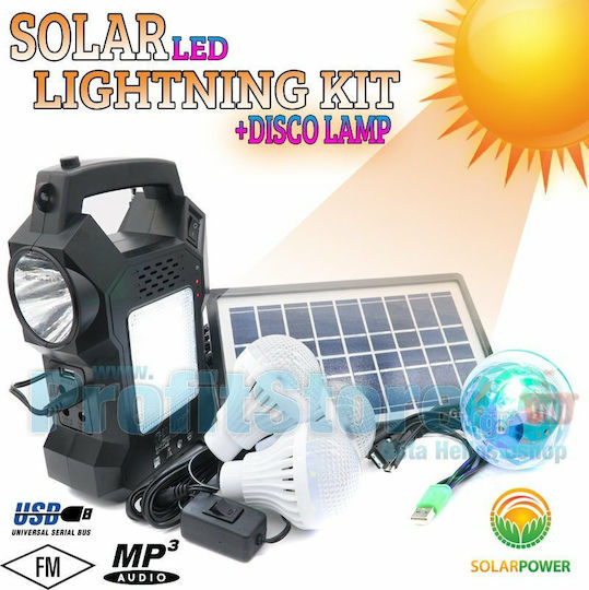 GDLite GDLite Solar Lighting System GD-8050 with Flash Light 3 Lamps Radio and USB Charger