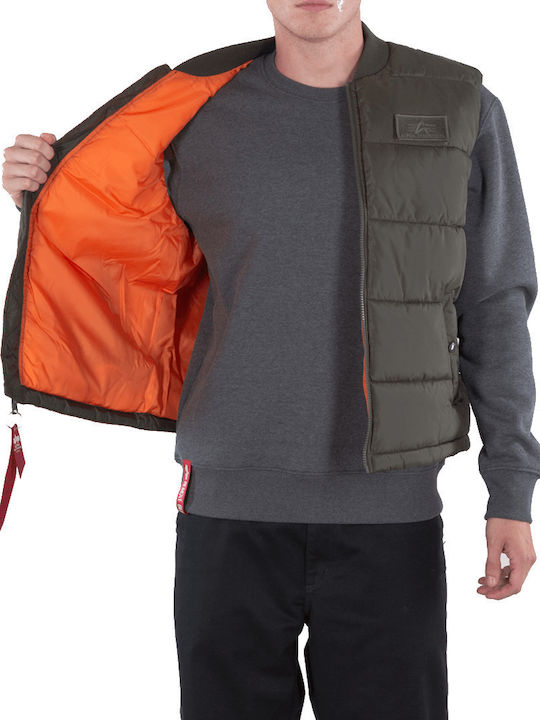Sleeveless Jacket Puffer Khaki