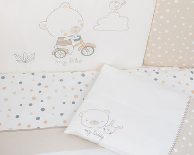 Kikka Boo Baby Crib Bedding Set My Teddy 6pcs White