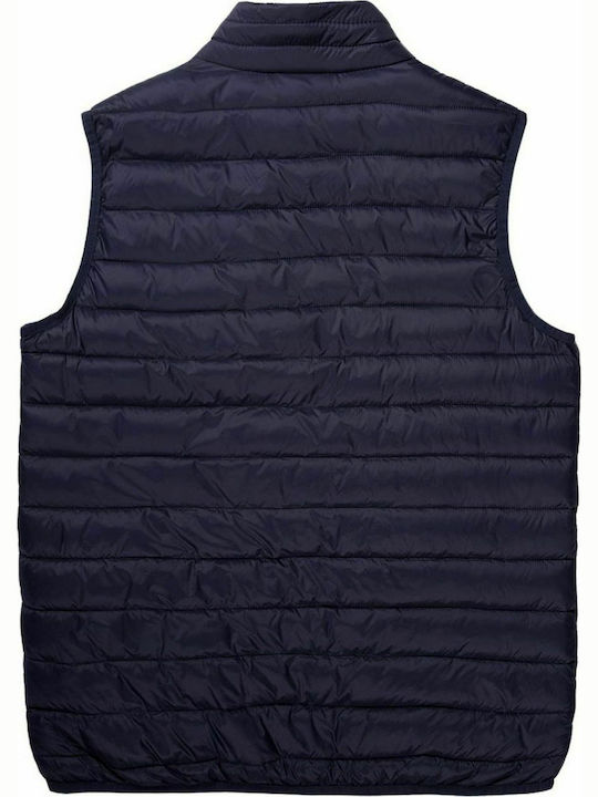 Basehit Men's Sleeveless Puffer Jacket Blue Black