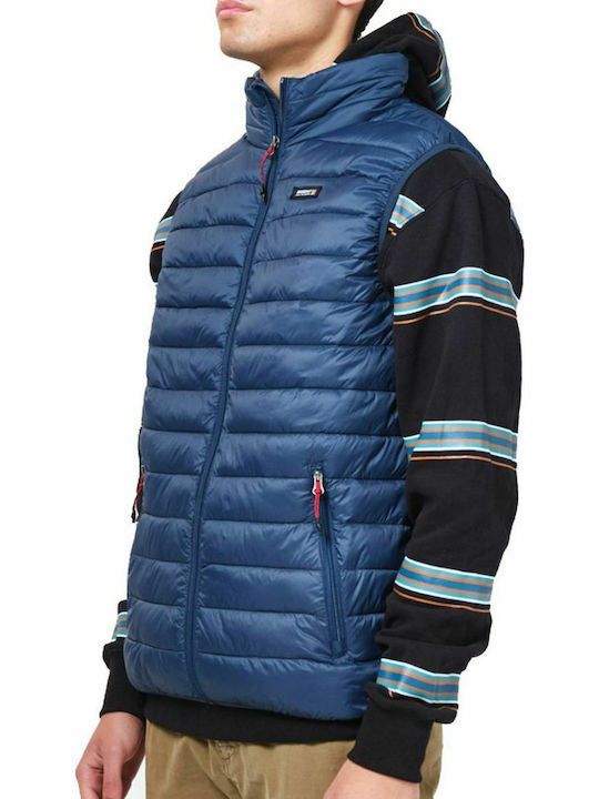 Sleeveless Winter Jacket Puffer Blue