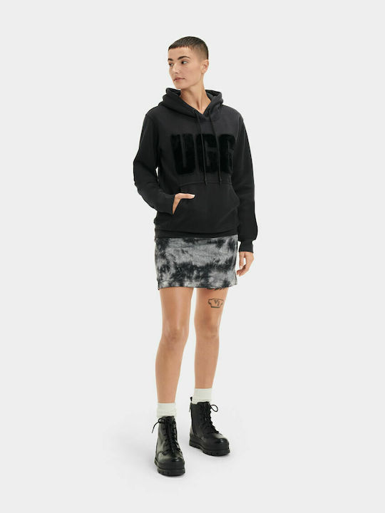 Rey Fuzzy Logo Women's Sweatshirt Hooded Black