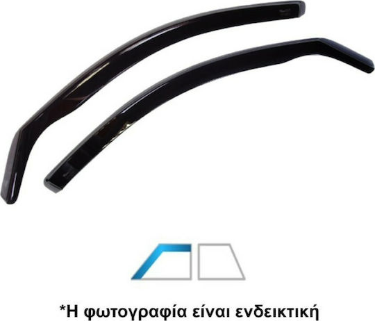 Heko Set of Windbreakers Front Car Dark Fime for Ford Mustang 2pcs