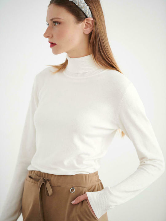 Bill Cost Women's Long Sleeve Sweater Turtleneck Ecru