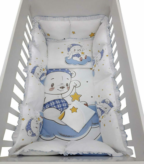 Beboulino Set Pentru Patut Bear in Cloud Albastru 8buc piese