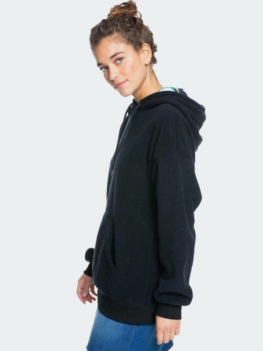 Call Me Χειμερινή Γυναικεία Fleece Μπλούζα Μακρυμάνικη με Κουκούλα Navy Μπλε