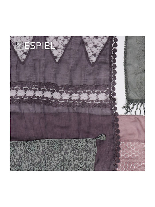 Espiel Runner Cotton with Lace Purple 70x200cm